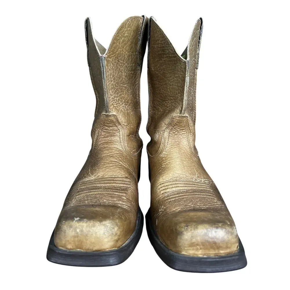 Ariat Men’s Rambler Tan Leather Western Cowboy Boot Size US 10 D